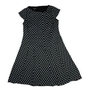 JONES NEW YORK Black White Polka Dot Short Sleeve Dress Women's Size 14W